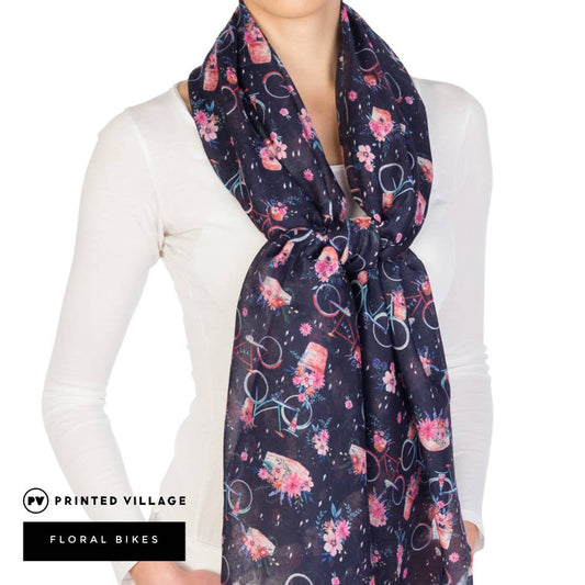 Scarf - Floral Bikes (Polyester 33" x 72")