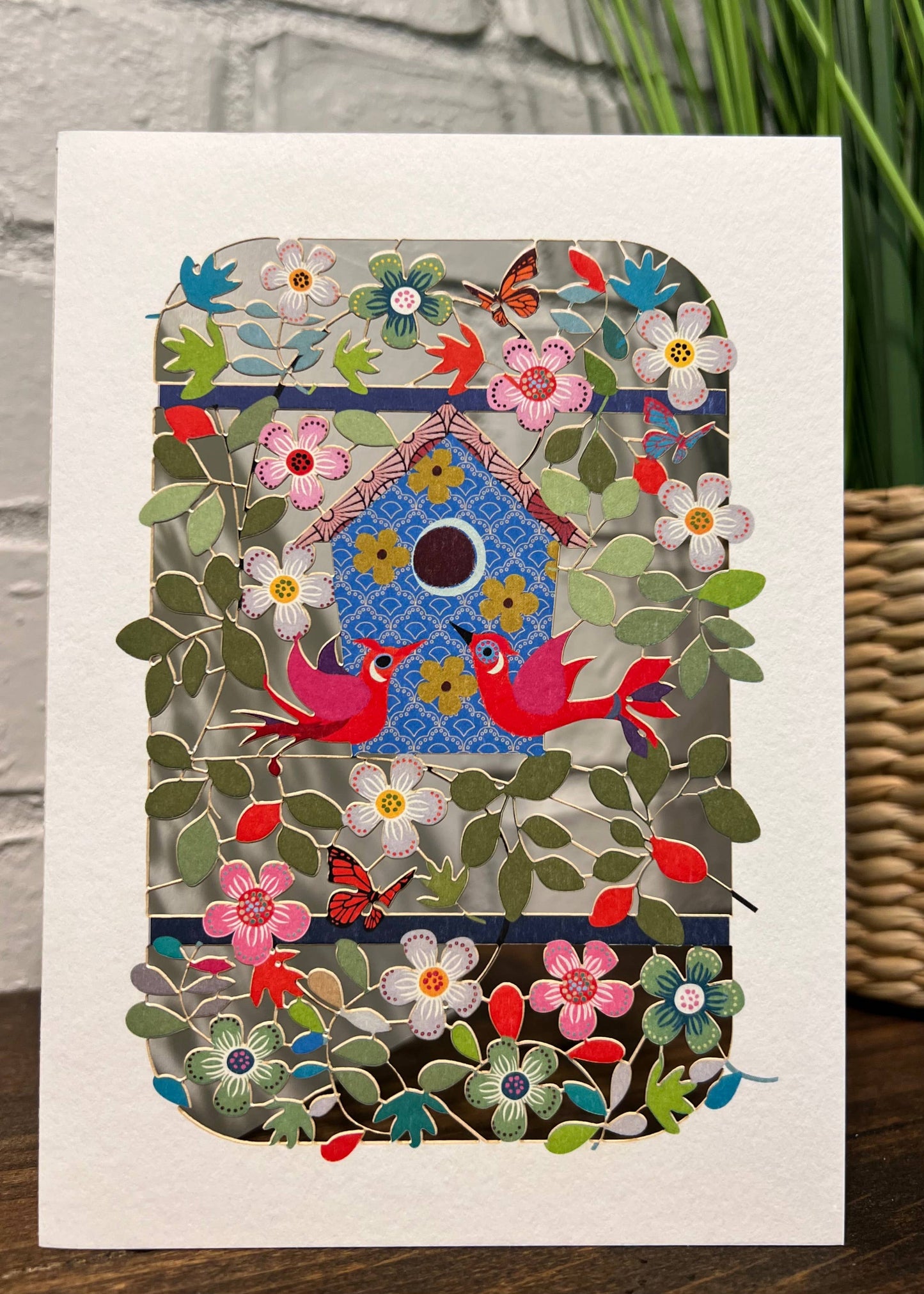 Greeting Card - Laser Cut & Frameable - Bird Houses (Single Card)