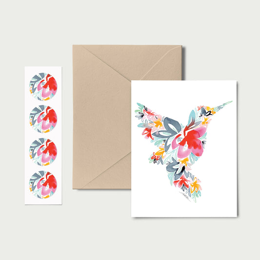 Notecard & Sticker Set - Hummingbird by Amanda Klein