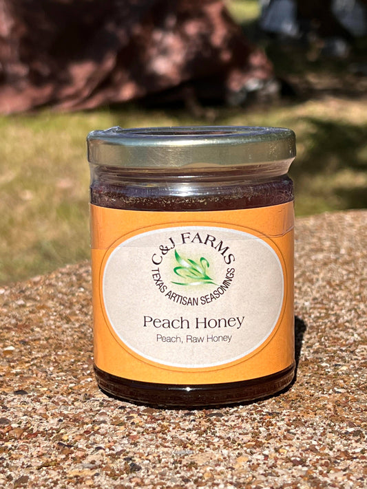 C&J Farms Honey - Peach Infused Raw Honey (11 oz)