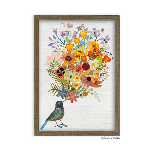 Framed Canvas Art - "Bouquet" by Geninne Zlatkis (5x7)