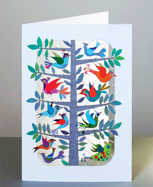 Greeting Card - Laser Cut & Frameable - Birds in Branches (Single Card)