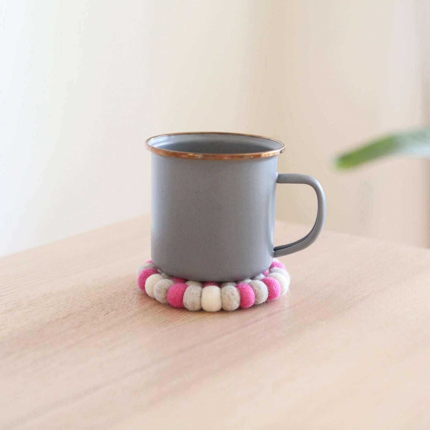 Home - Wool Felt Round Coasters - Pink & Lilac - Set of 4