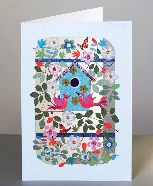 Greeting Card - Laser Cut & Frameable - Bird Houses (Single Card)