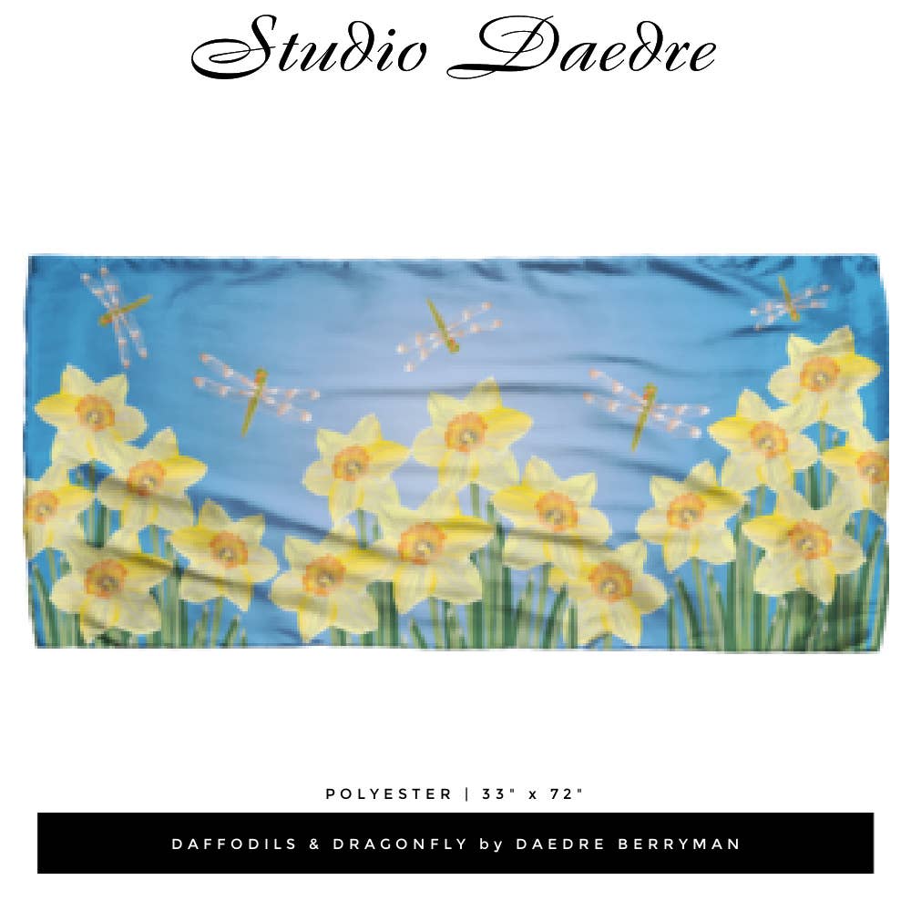 Scarf - Daffodils | Hand Drawn Art by Studio Dadre (Polyester 33" x 72")