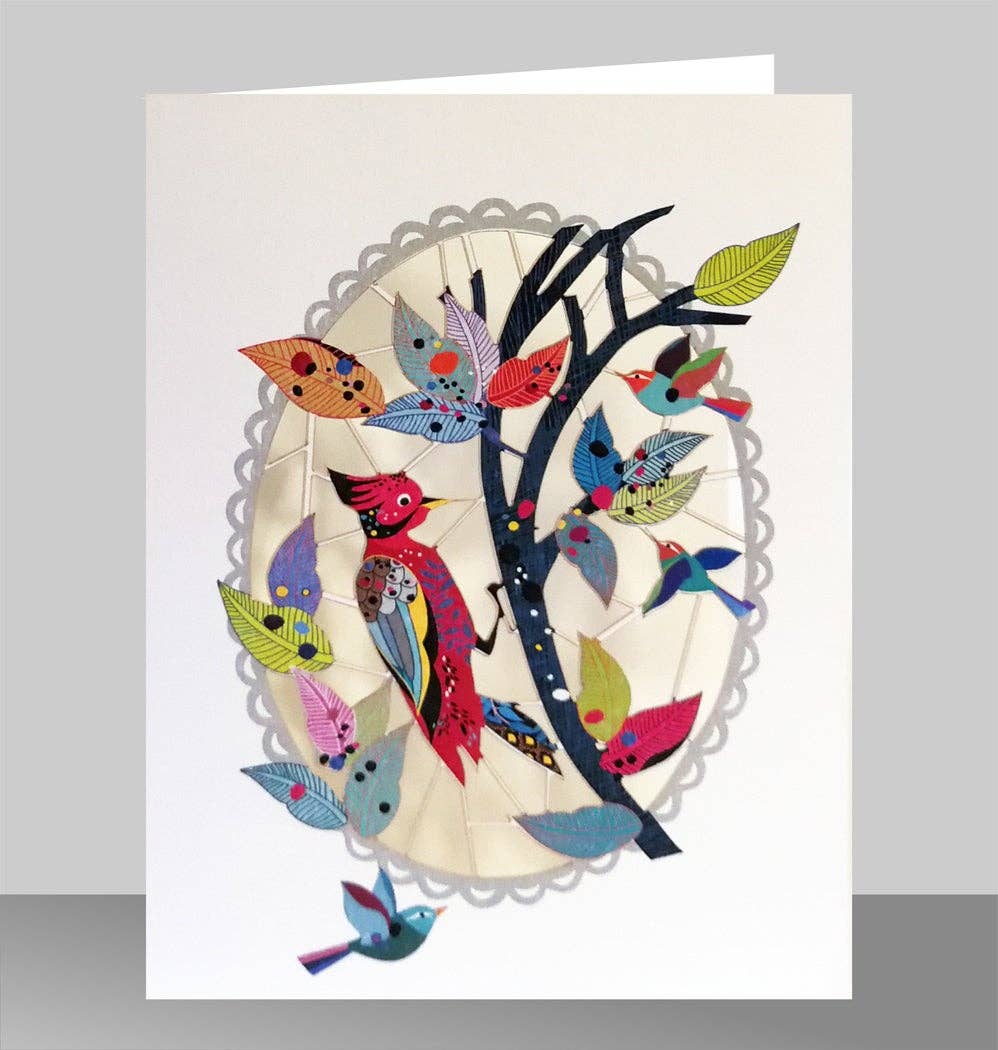 Greeting Card - Laser Cut & Frameable - Woodpecker (Single Card)