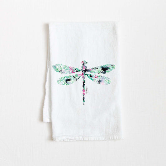 Flour Sack Tea Towel - Dragonfly by Amanda Klein