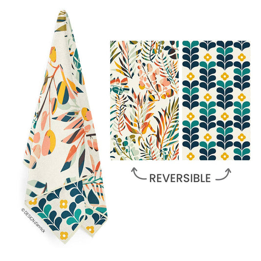 Microfiber Dish Towel - "Colorful Leaves" by Annick Schmidt-Reichardt