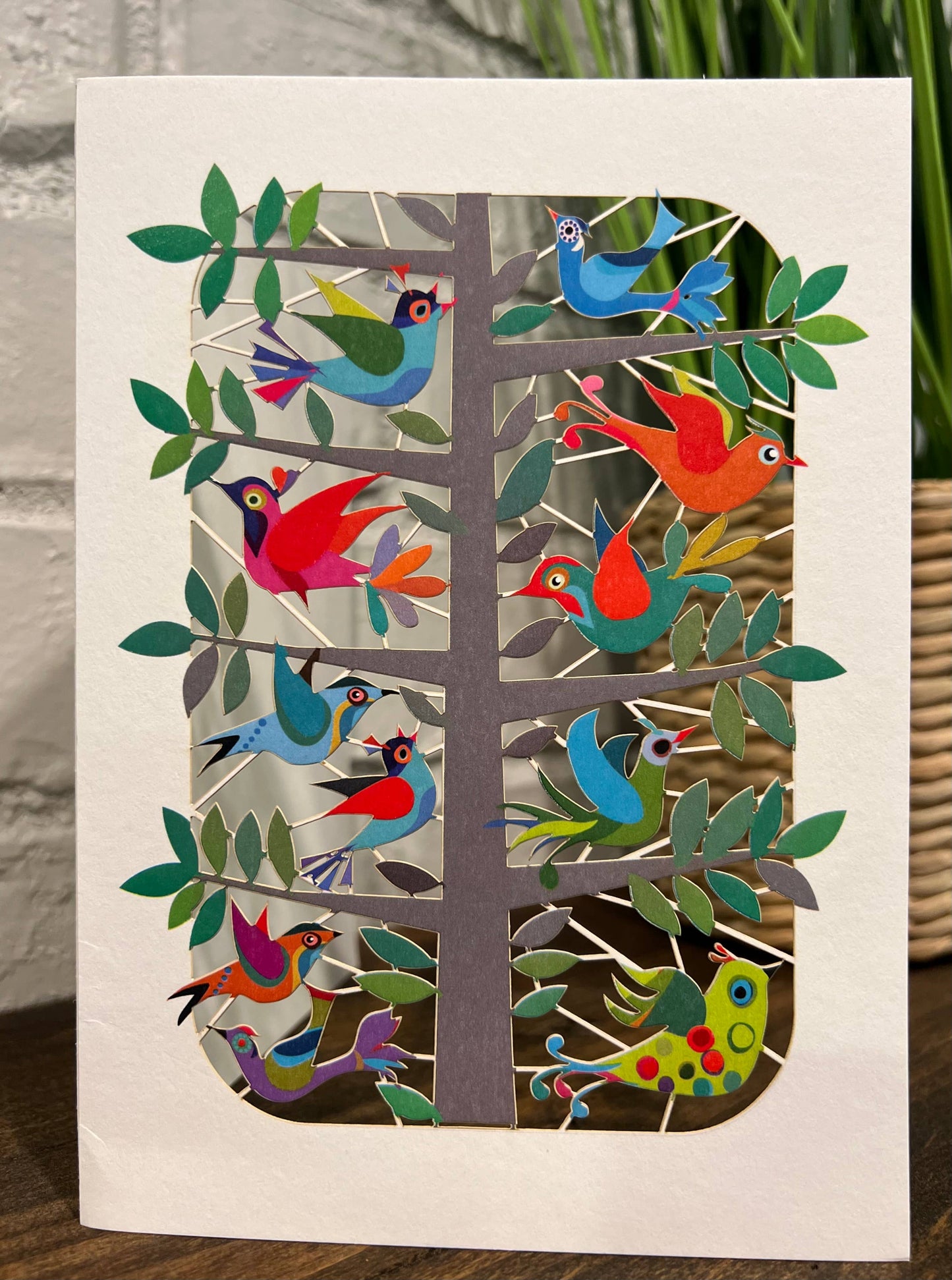 Greeting Card - Laser Cut & Frameable - Birds in Branches (Single Card)