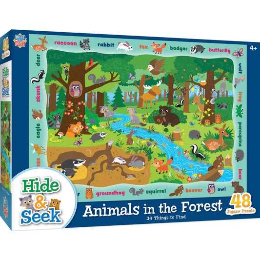 Puzzle - Hide & Seek - Animals in the Forest (48 Pieces)