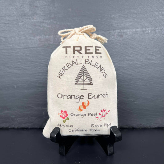 Loose Tea in Drawstring Sachet - Tree Fifty Four - Orange Burst Herbal Tea Blend (2oz)