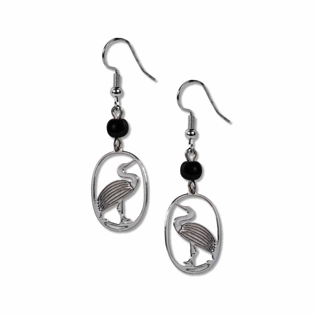 Boxed Jewelry - Egret - Black Bead Earrings