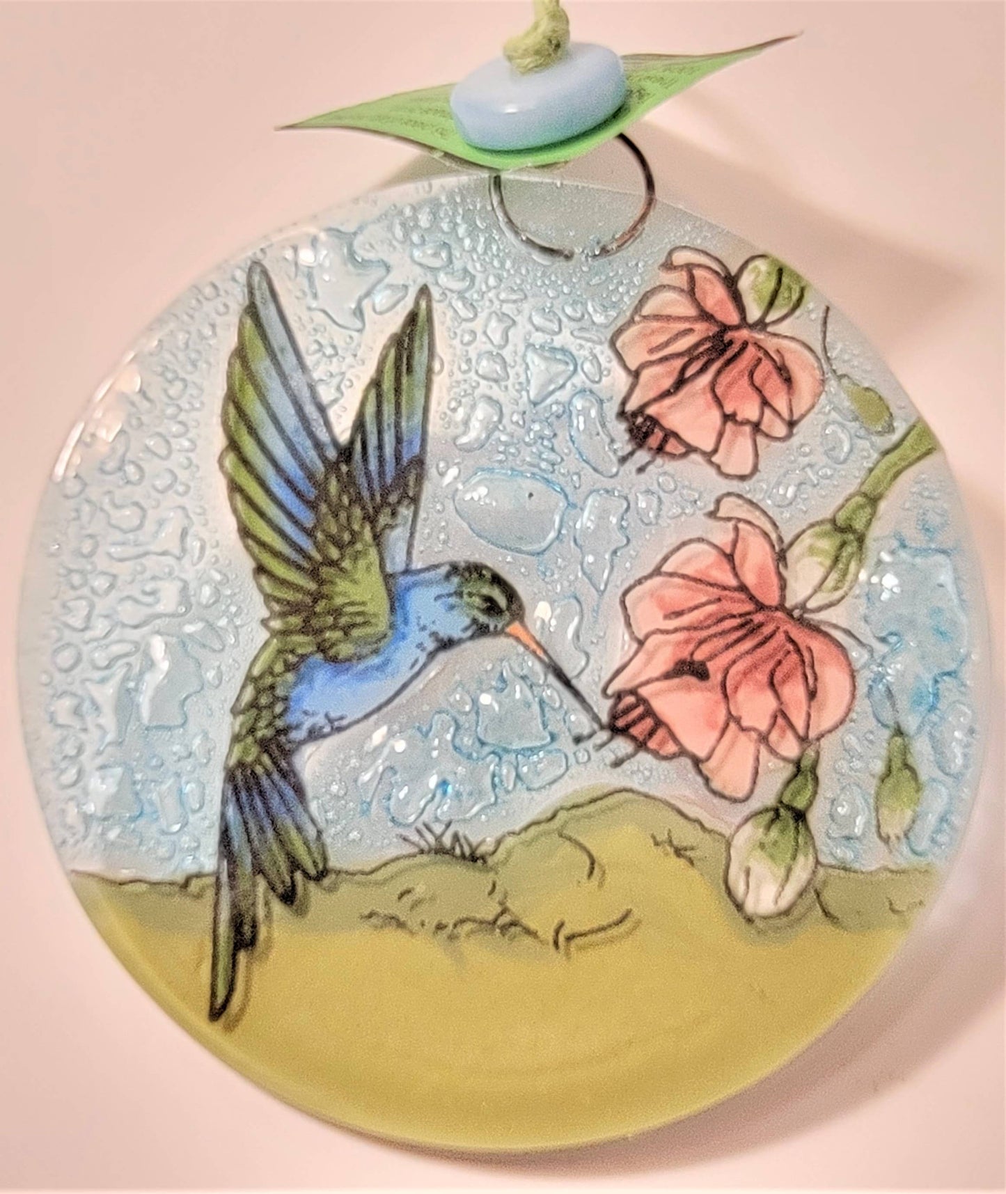 Glass Art Ornament/Suncatcher - Hummingbird