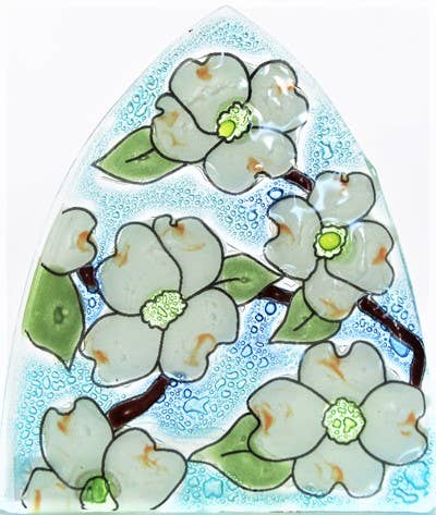 Night Light - Glass Art - Flowering Dogwoods