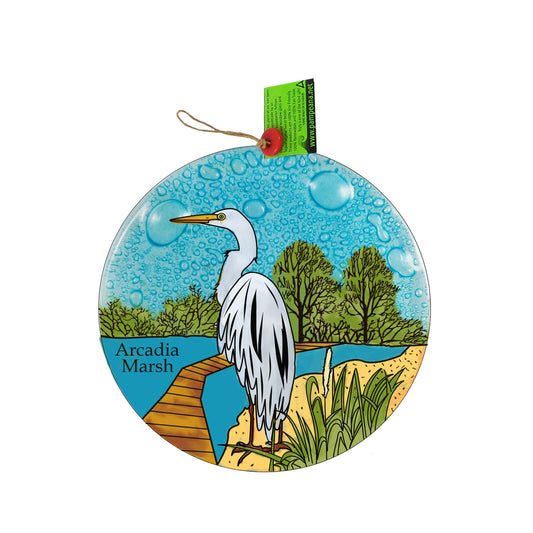 Glass Art Ornament/Suncatcher - Egret