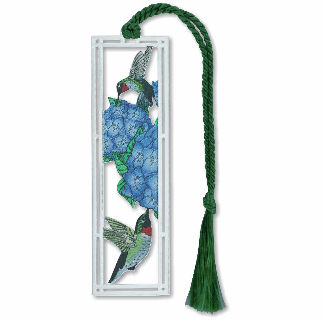 Bookmark - Hummingbirds & Hydrangeas Metal Bookmark