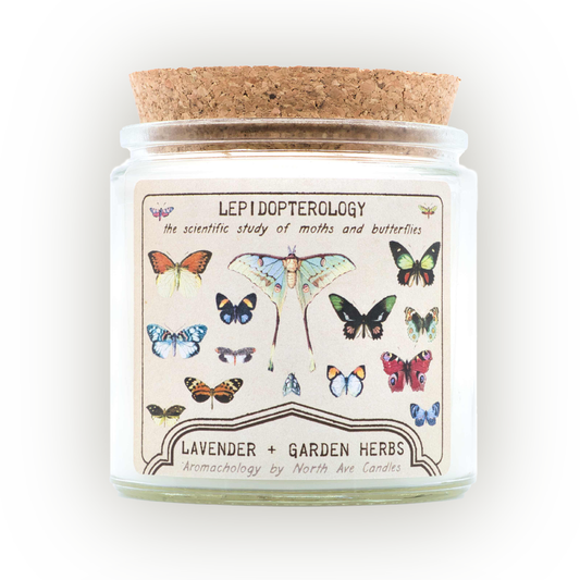 Candle - Aromachology / Butterfly / Lepidopterology (Lavender and Garden Herbs)