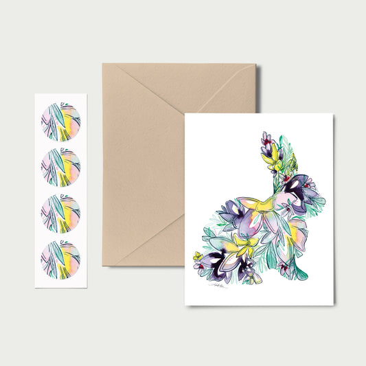 Notecard & Sticker Set - Rabbit by Amanda Klein